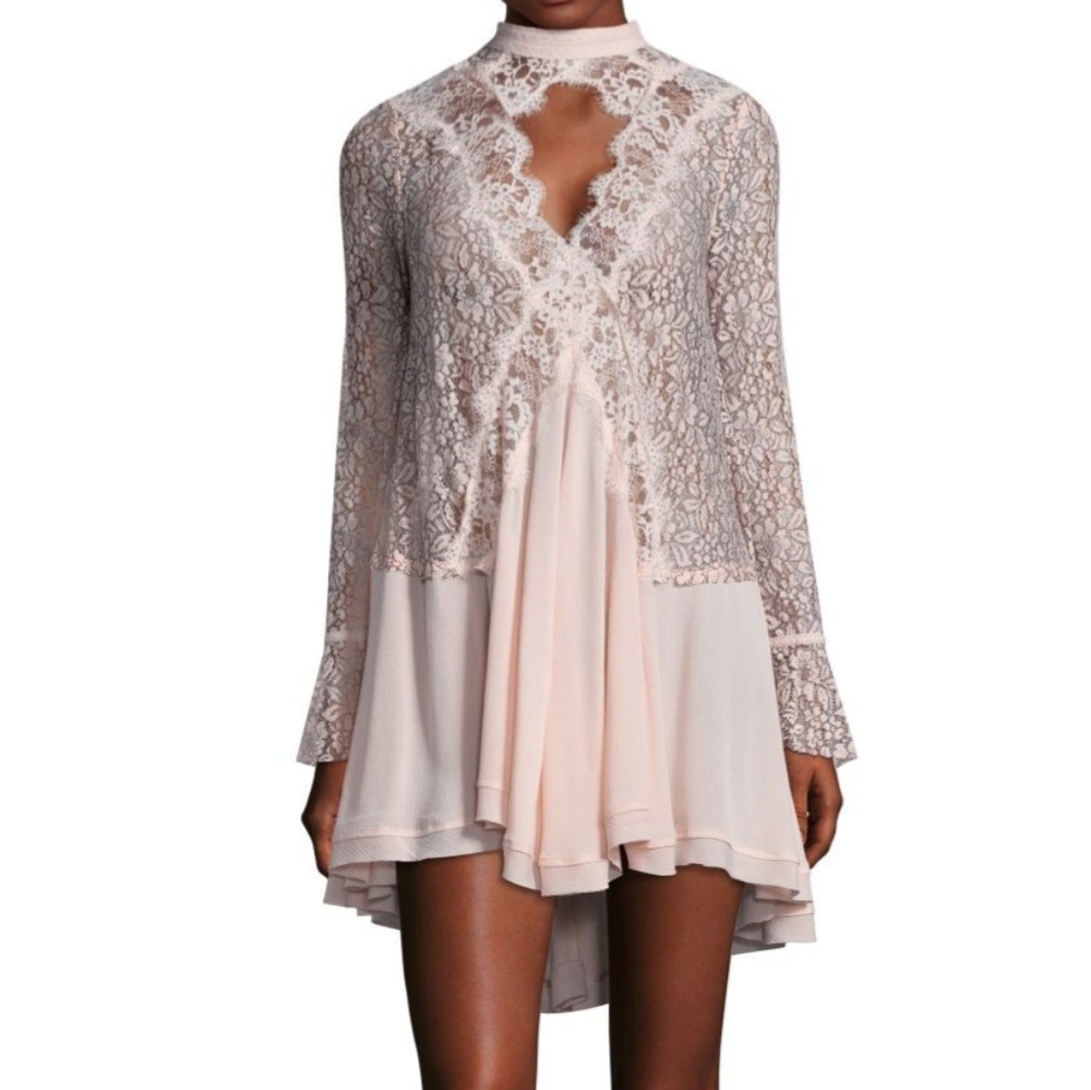 Free People Tell Tale Lace Dress Pearl - Picture 2 of 7